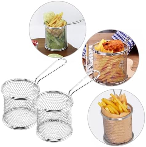 Perfect Food Presentation Stainless Steel Chip Strainers 2-Piece Set