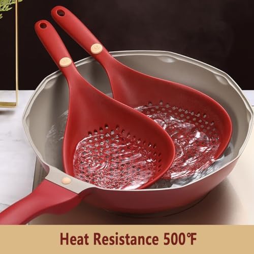 SiXiSilicone Kitchen Colander with Handle - Heat Resistant