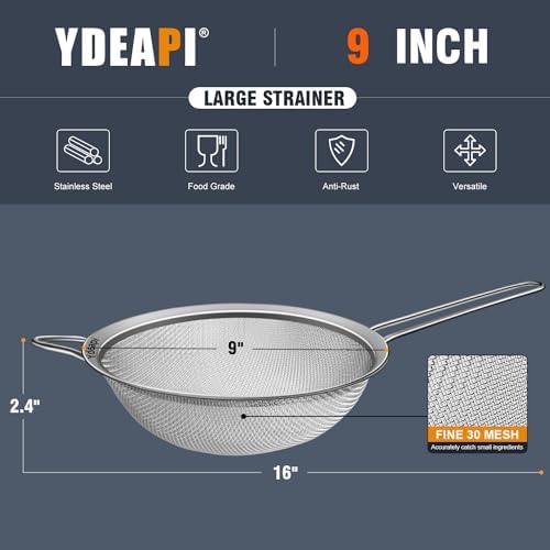 9 stainless steel strainer with handle for all your kitchen needs