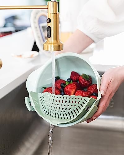 The Silicone Kitchen Clip-On Strainer Set Heat-Resistant BPA-Free 2-Pack