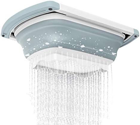 QiMH Collapsible Colander Over the Sink Silicone Kitchen Strainer