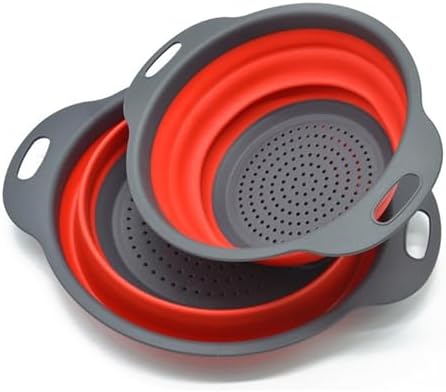 Fast-Draining Silicone Collapsible Colander Set