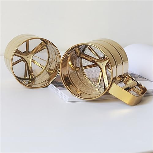 Powder Mesh Sifter for Baking Icing Sugar Stainless Steel Gold Sieve Tool