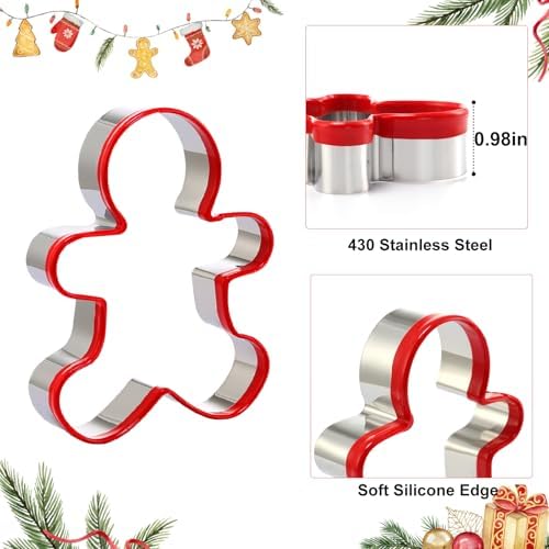 Gingerbread Man Cookie Cutters 3PC Set for Christmas Baking