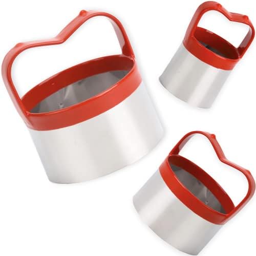 3-Piece Round Cookie Cutters Set for Baking with Handle