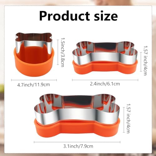 HiHITAOO Dog Cookie Cutters Set 3 Piece