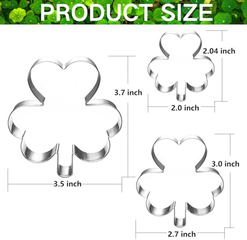 S Clover shamrock cookie cutter set St Pattys Day decor