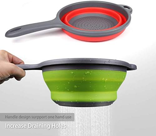 2-Pack Foldable Silicone Strainer with Handles