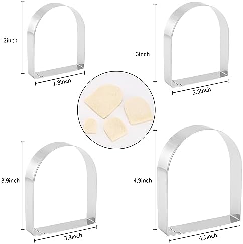 Arched Cookie Cutter Set 4-Piece ANCKNE Stainless Steel Baking Tools