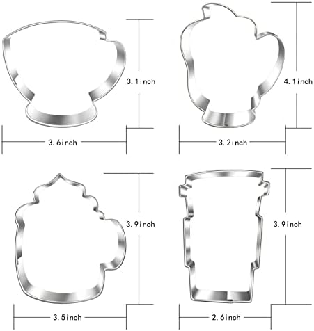 Large Coffee Cup Cookie Cutter Set 4 Piece