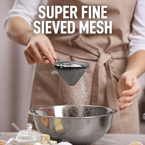 Zulay Kitchen 304 Stainless Steel Fine Mesh Strainer for Kitchen