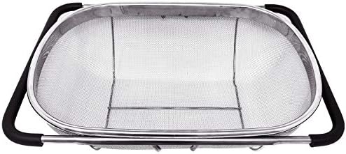 Makerstep Over the Sink Colander Strainer Basket Stainless Steel