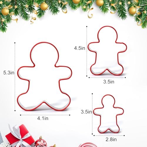 Gingerbread Man Cookie Cutters 3PC Set for Christmas Baking