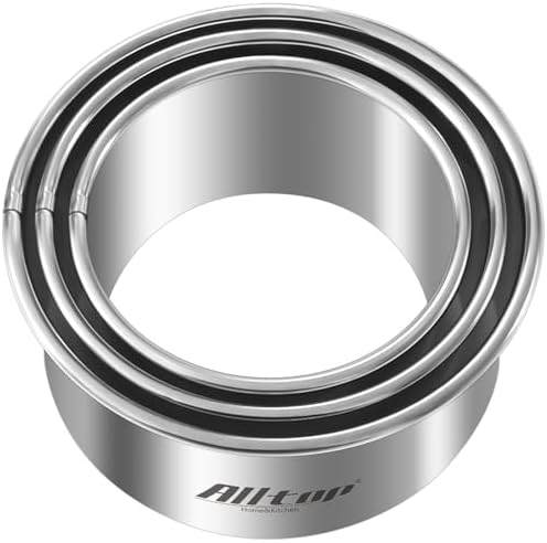 ALLTOP Premium 3Pc Biscuit Cutter Set Stainless Steel for Effortless Shaping