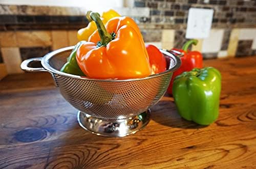 RSilver Endurance Kitchen Collection Colander - 3 Quart 188 Stainless Steel Pierced Disk