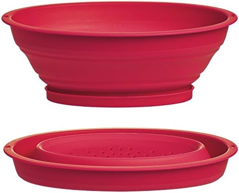 Progressive International CC-60 Collapsible Mini Colander Red