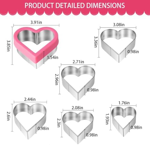 BYkooc Heart Cookie Cutter Set 12-Piece