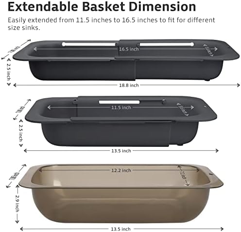 Adjustable Multi-Purpose Colander Basket Set Over Sink for Efficient Food Processing