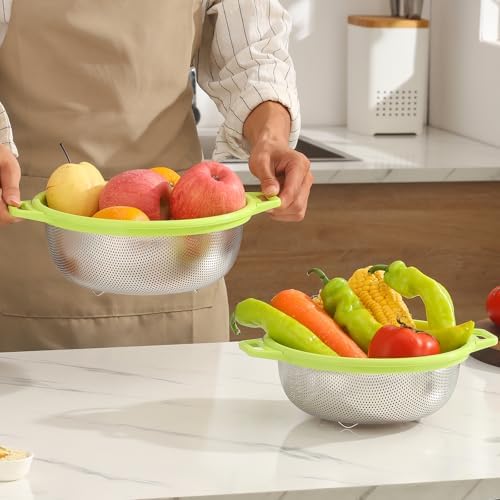 3QT Stainless Steel Colander Quick-Draining Dishwasher-Ready