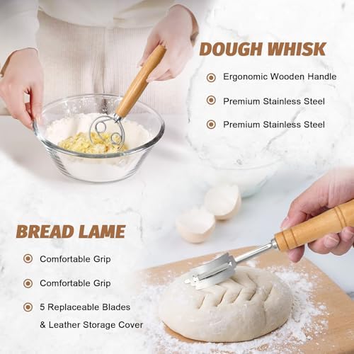 Sourdough Proofing Basket Set - 9 Round 10 Oval Banneton Tools
