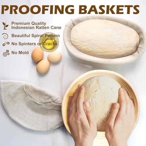 Neddie Banneton Bread Proofing Baskets Set