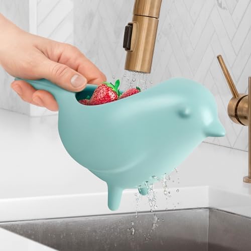 Genuine Fred CharmingBLUE BIRD Ceramic Colander Unique Kitchen Gadget
