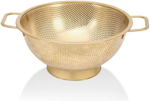 Stainless Steel Gold Strainer with Handle for Kitchen Use