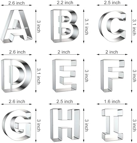 Festive Alphabet Letter Cookie Cutters Set