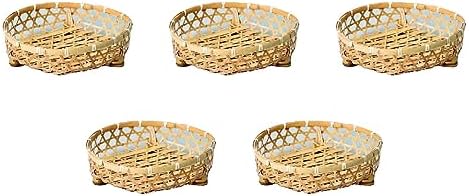 Set of 5 Perfect_bleached_bamboo_hors_doeuvres_strainers_1inch