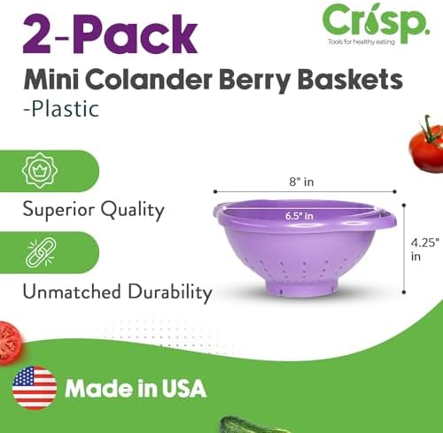Crisp 2-Piece Mini Colander Set - Small Berries Strainer