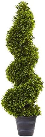 Nearly Natural 3ft Plastic Spiral Topiary with Deco Planter