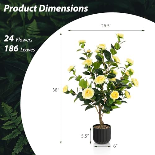 Realistic Artificial Camellia Tree 2-Pack