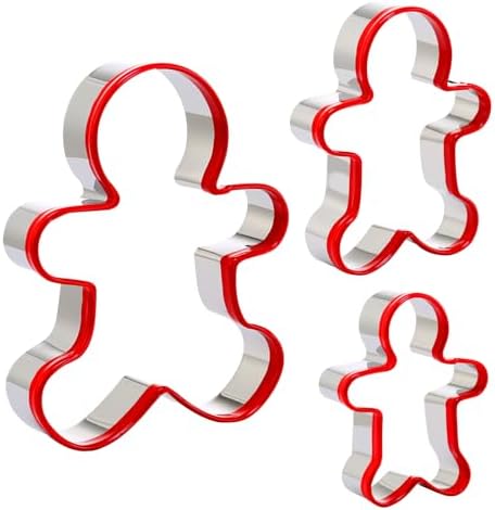 Gingerbread Man Cookie Cutters 3PC Set for Christmas Baking