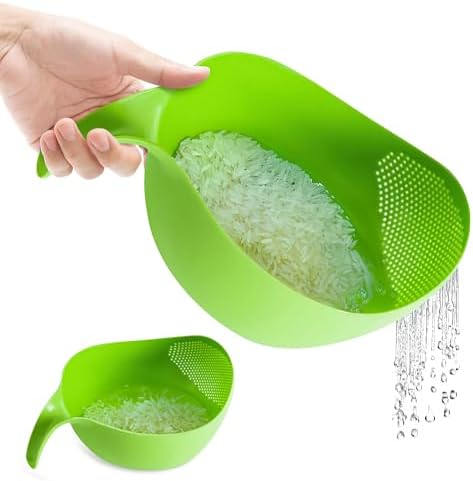 Rice Cleaning Strainer Bowl with Handle