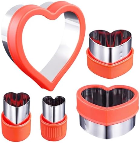 ETERSION Heart Cookie Cutter 5 Pieces 1 to 4 Sizes