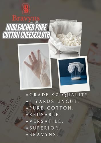 Pure Logistics Cheesecloth Premium Organic Cotton Lint-Free Durable Reusable Kitchen Straining Solution