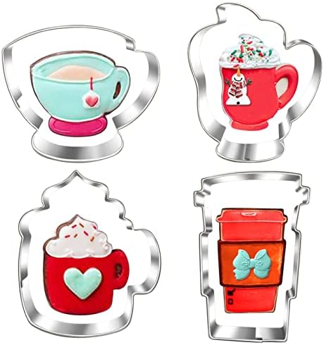 Large Coffee Cup Cookie Cutter Set 4 Piece