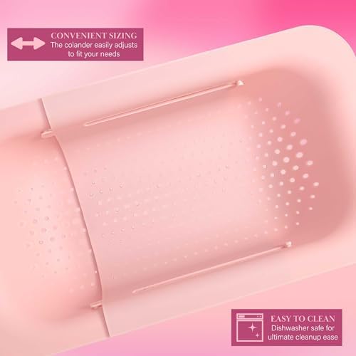 Paris Hilton Pink Expandable Colander with BPA-Free Handle