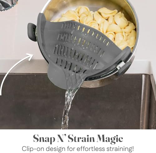 Kitchen Gizmo Snap N Strain - Silicone Pasta Strainer Clip-On