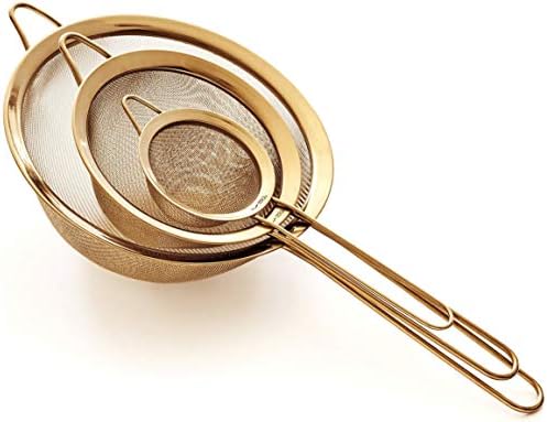Sturdy 304 Stainless Steel Strainer Set with 3 Sizes