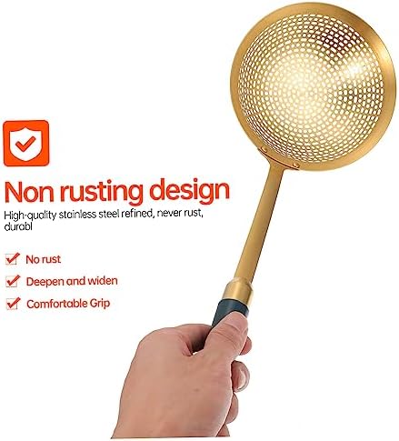 SHOWERORO Gold Plated Refined Stainless Steel Large Size Hot Pot Strainer