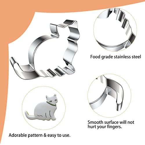 9-Piece Cat Cookie Cutters Set for Baking Crafts