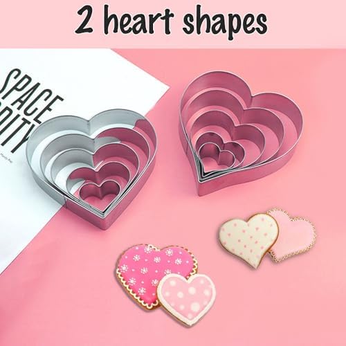 Sweet Valentines Day Heart Cookie Cutter Set