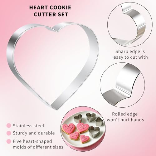 UOUYOO Heart Cookie Cutter Set