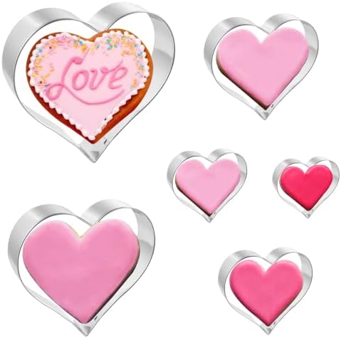 Heart Cookie Cutters Set of 6 2 to 4 Perfect for Gifting or Valentines Day