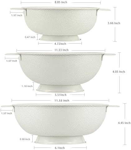 Stainless Steel Colander Set for Efficient Cooking and Straining