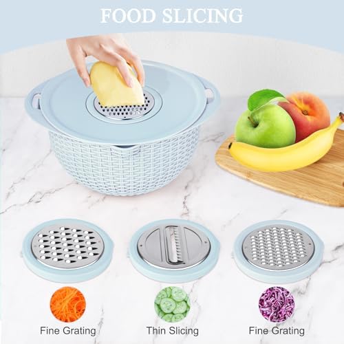 4-in-1 Strainer Set with Mixing Bowl Blue