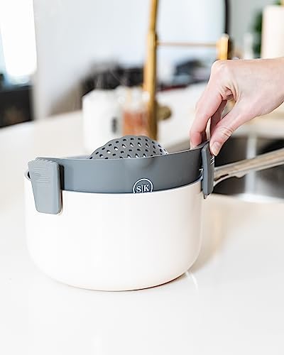 The Silicone Kitchen Clip-On Strainer Set Heat-Resistant BPA-Free 2-Pack