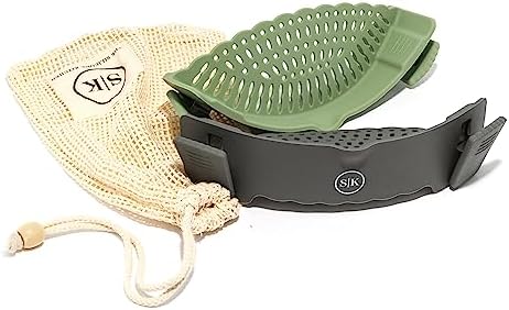 The Silicone Kitchen Clip-On Strainer Set Heat-Resistant BPA-Free 2-Pack
