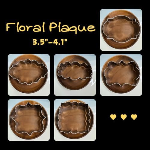 Large Plaque Cookie Cutter Set 10 Piece 4 Inch Dishwasher Safe